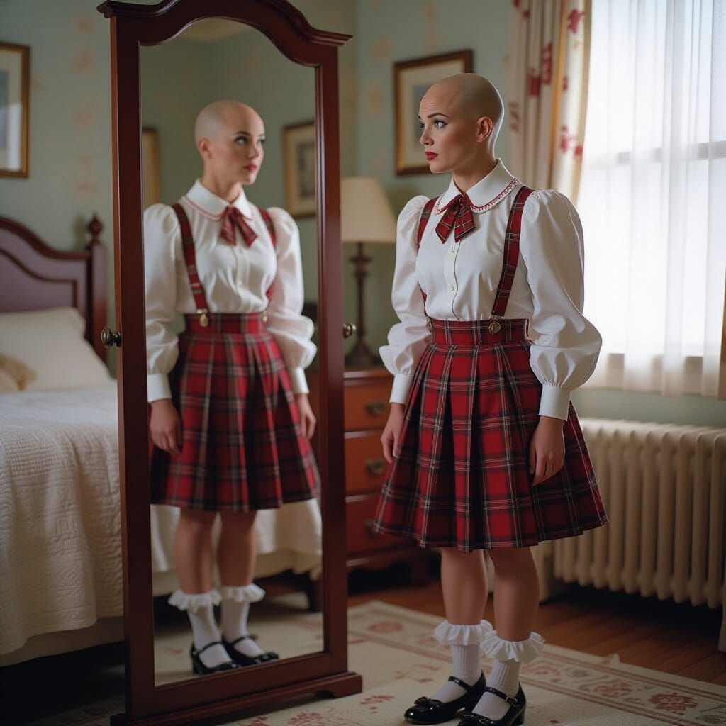 Emotional Bald Man in School Uniform, Film Still