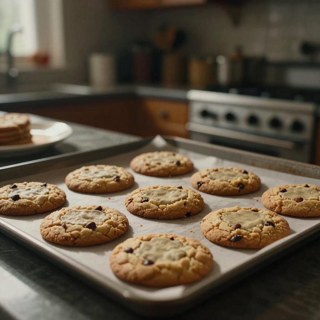 Cozy Kitchen Scene With Freshly Baked Cookies