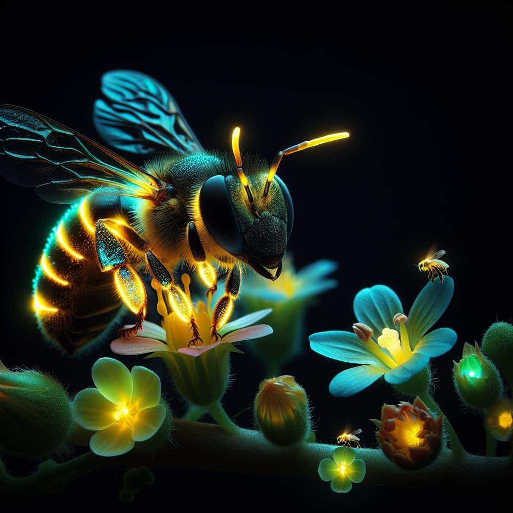 Glowing Honeybee Lights Up Miniature World