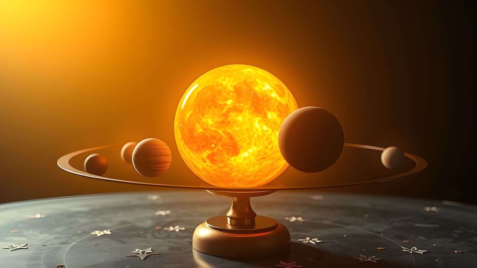 Photorealistic Solar System as Table Lamp