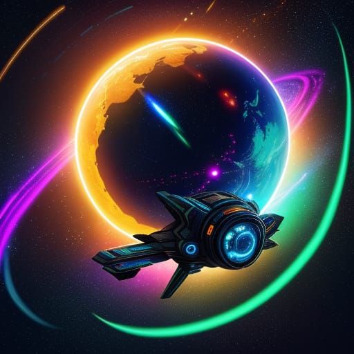 Person Flying Through Space in Pixel Art Style