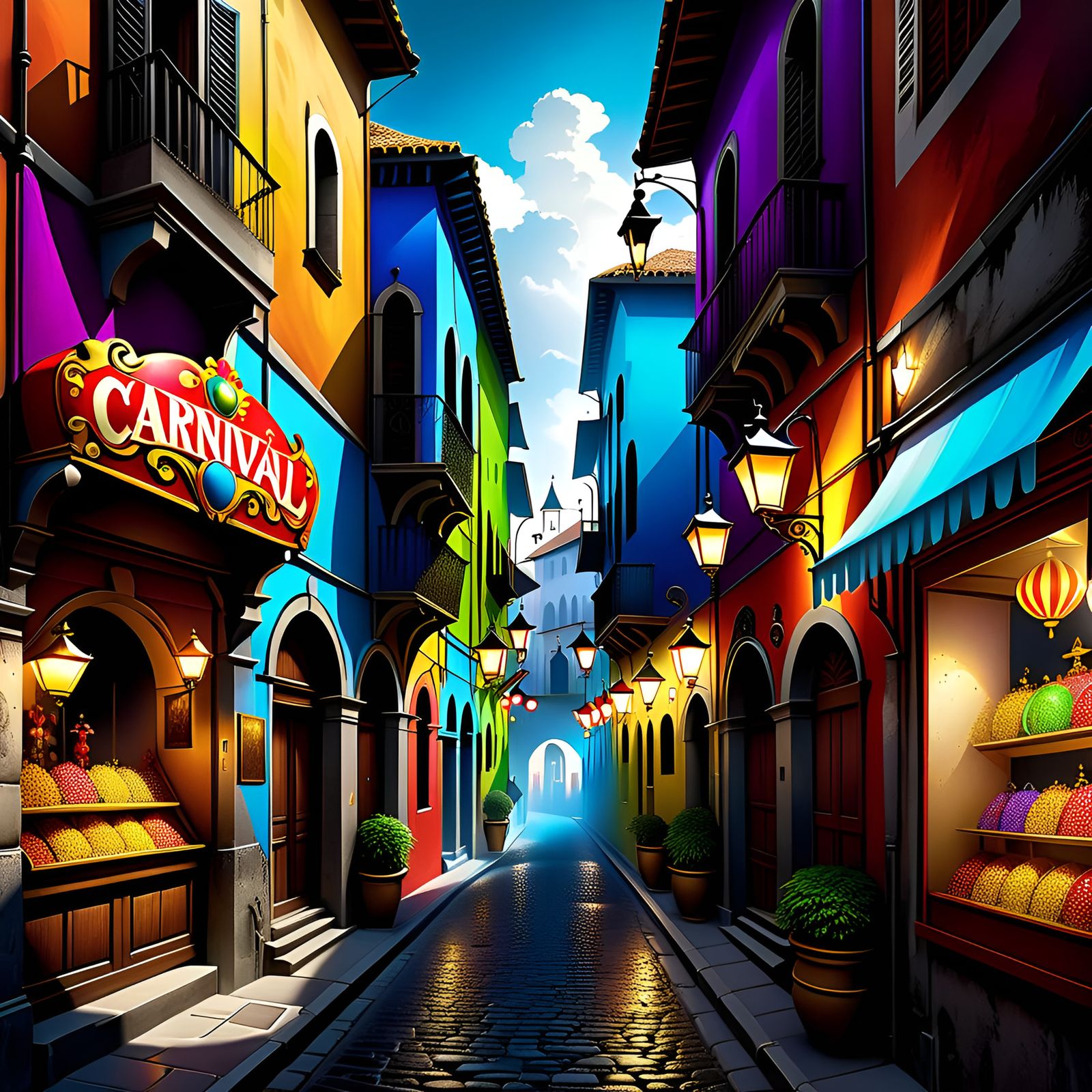 Carnival Row: Renaissance Italian Cityscape Illustration