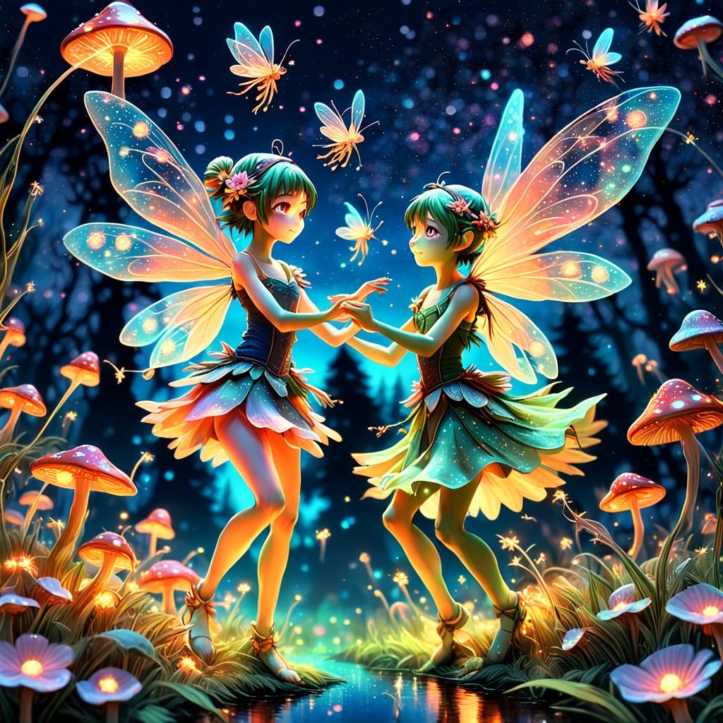 A whimsical impasto effect, featuring a mysterious and magic...