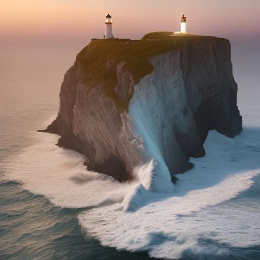 Lighthouse at Sunset: Hyperdetailed Coastal Art