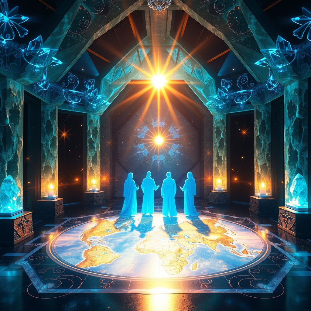 Cosmic Chamber with Energy Beings in Unreal Engine