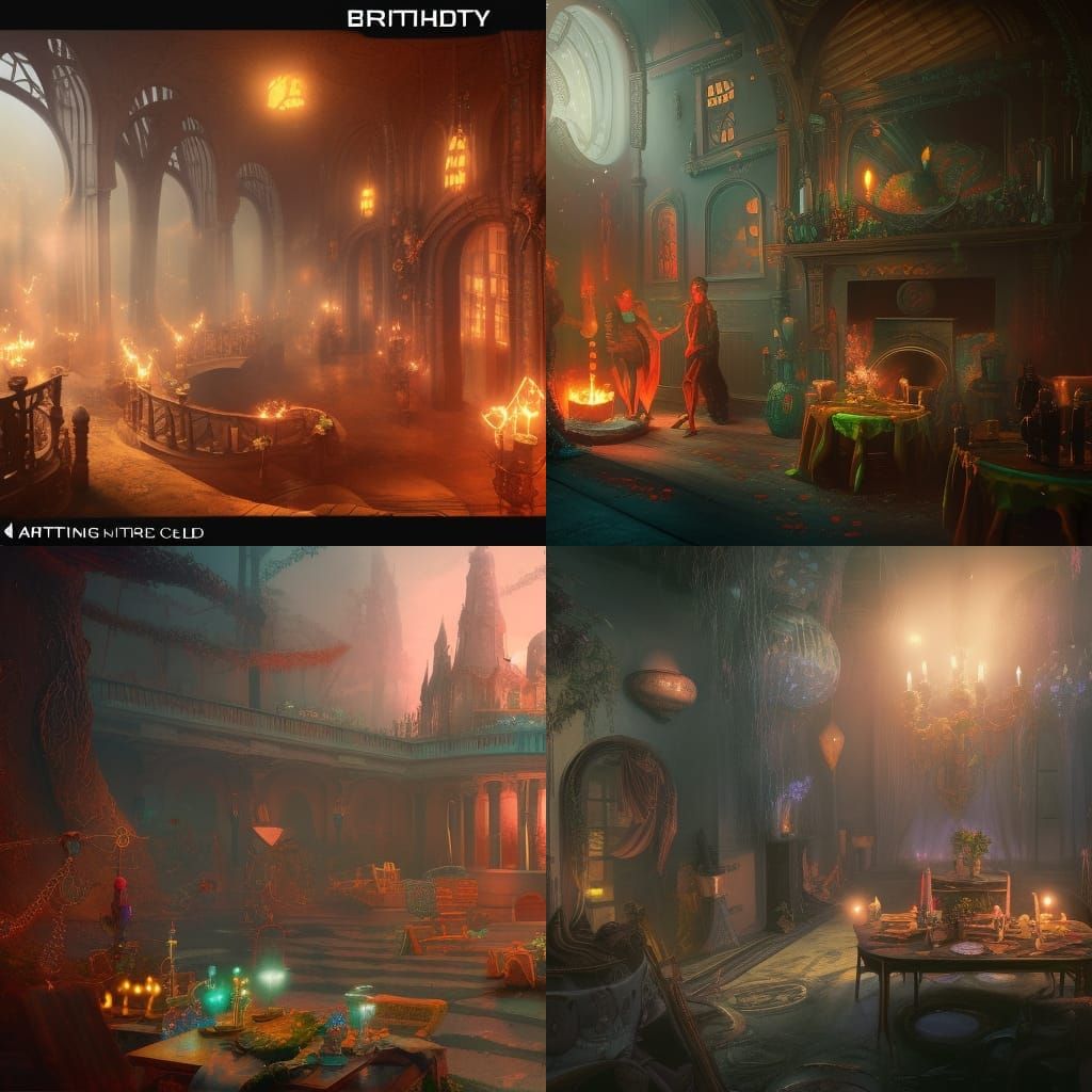 Macabre Birthday Party Crime Scene: Digital Art