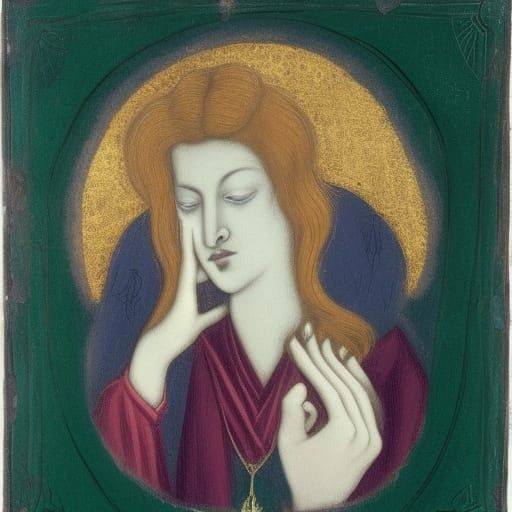 Noble Androgynous Vampire Lord in Icon Painting Style
