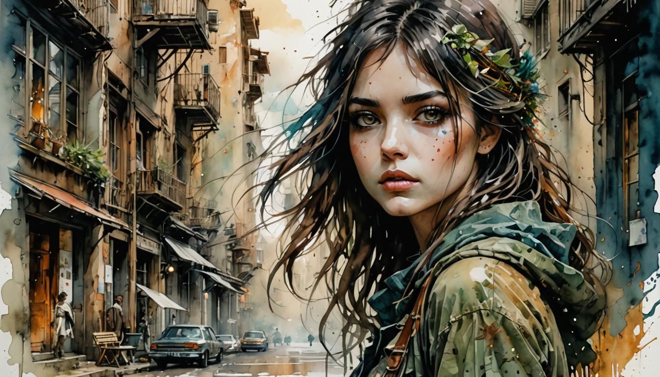 Stylized Watercolor Illustration in Digital Art Style