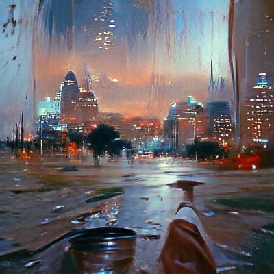 Desolate Cityscape Oil Painting in Gurney Style