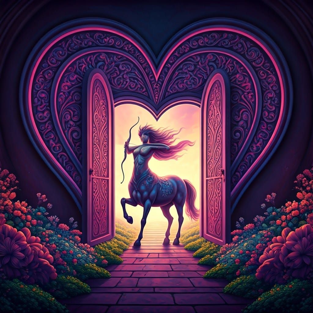 Heavenly Centaur Emerges in Rococo Surrealism