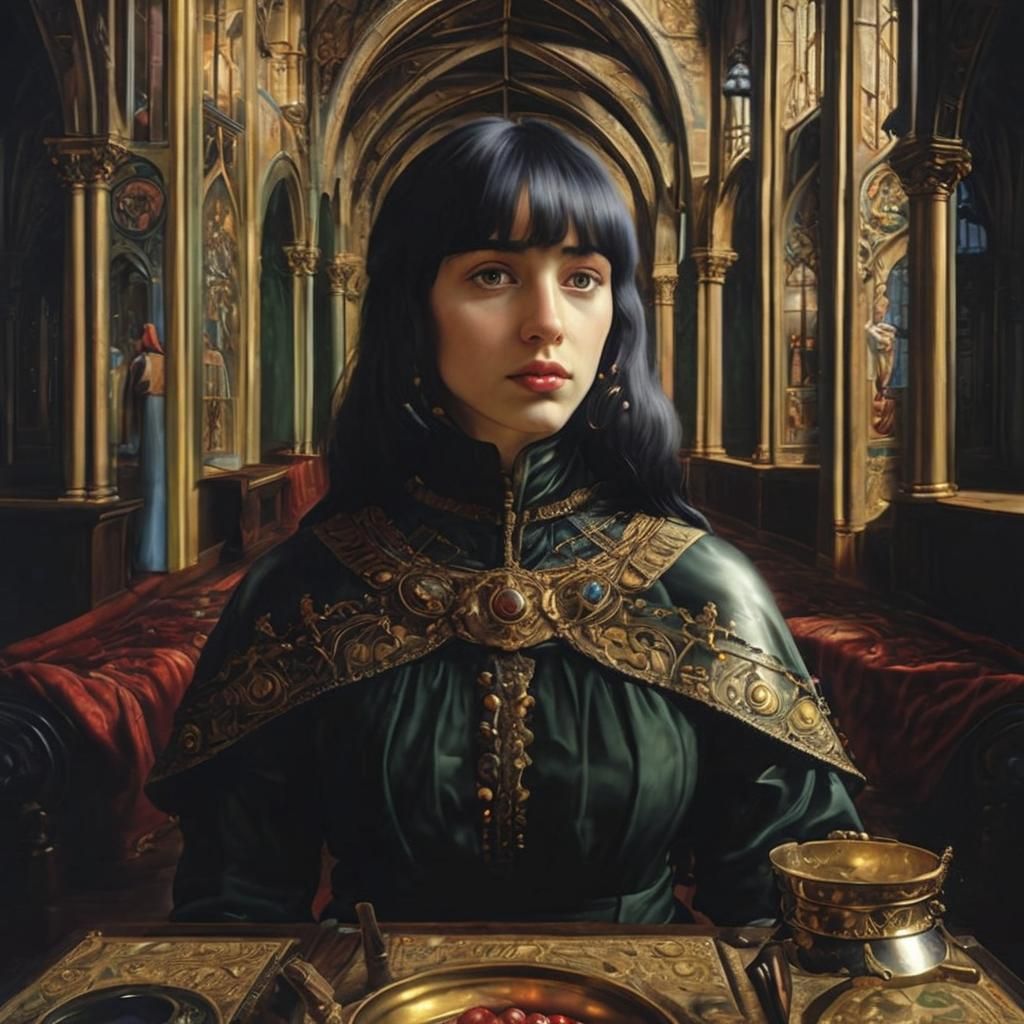 Renaissance Woman: Surrealist Photorealistic Oil Painting