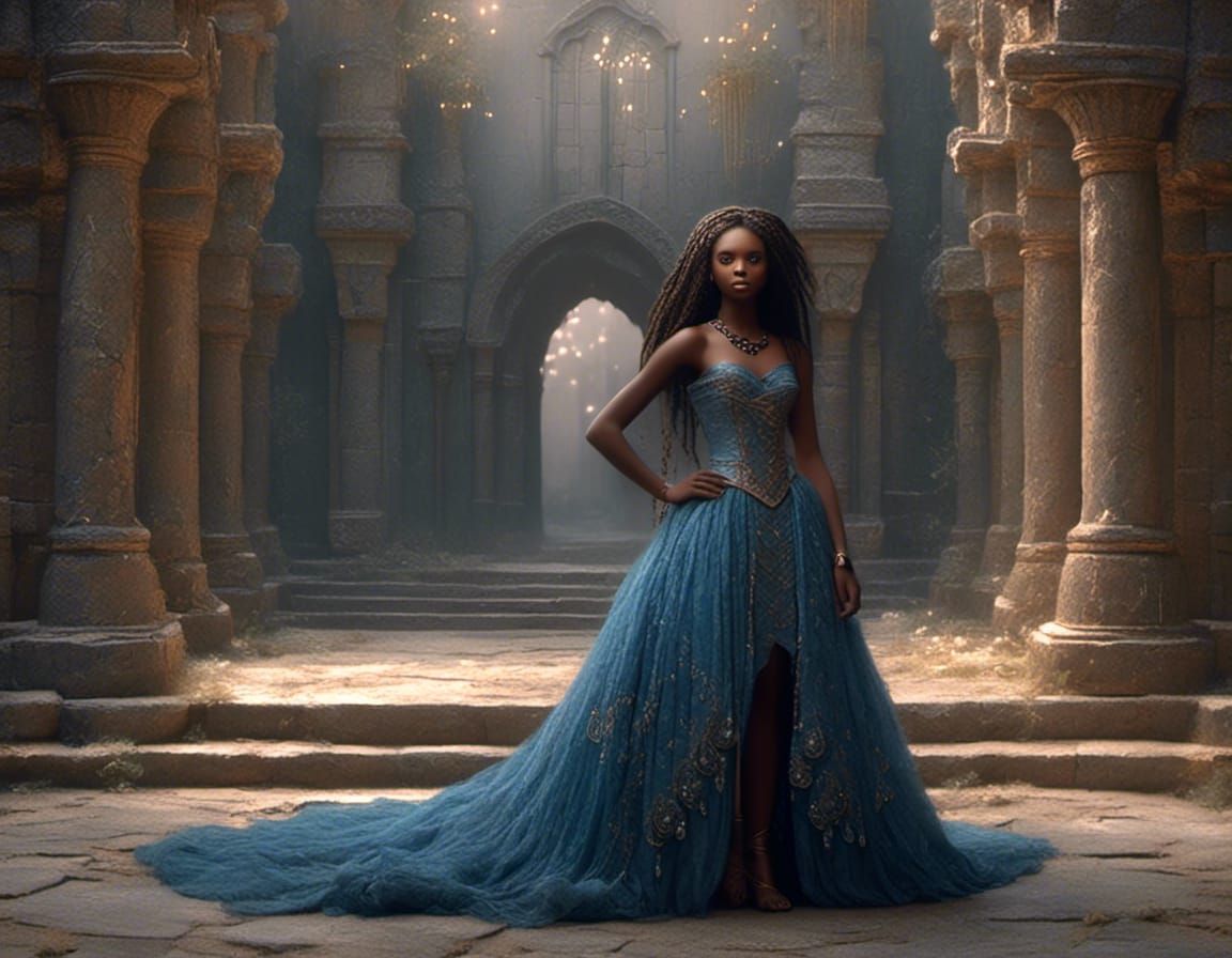 Melanin Witch in Medieval Castle Lair