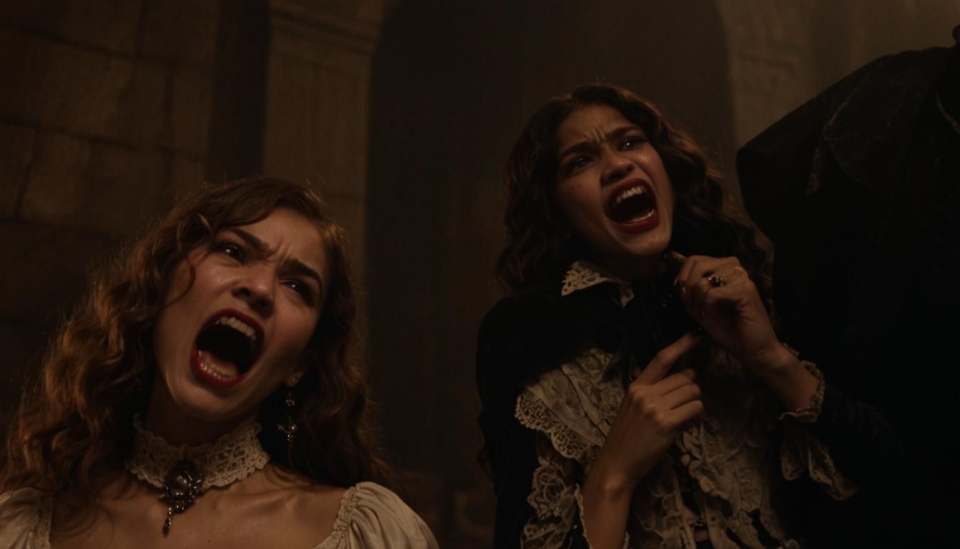 Victorian Vampire Snarl: A Moody Cinematic Portrait