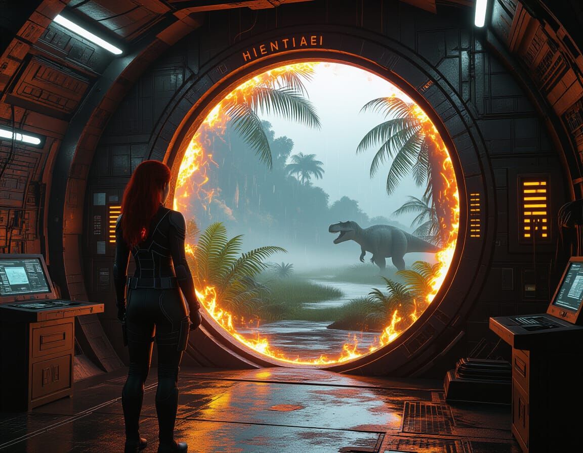 Time Traveler Leaps Into Jurassic Portal