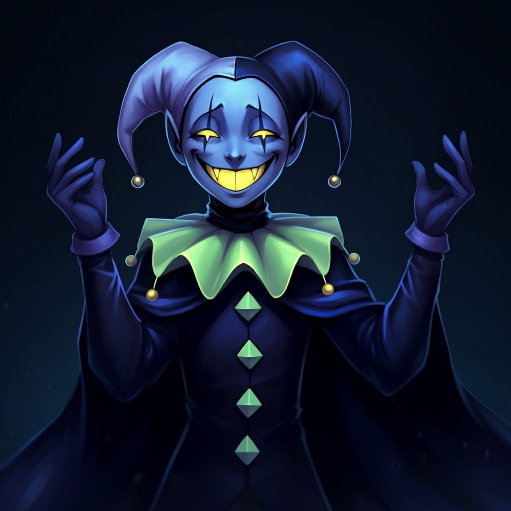 Jevil from Deltarune Dancing, Comic Book Art