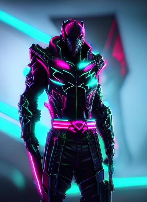Neon Cyberpunk Assassin in 8K Resolution