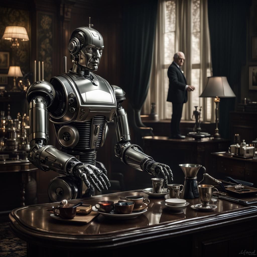 Alfred Pennyworth's Hyperrealistic Robot Butler Creation