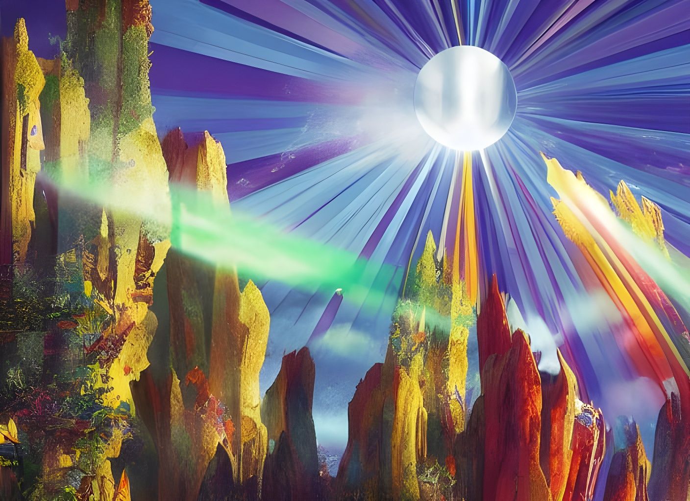 Stained Glass Dyson Ring Around the Sun