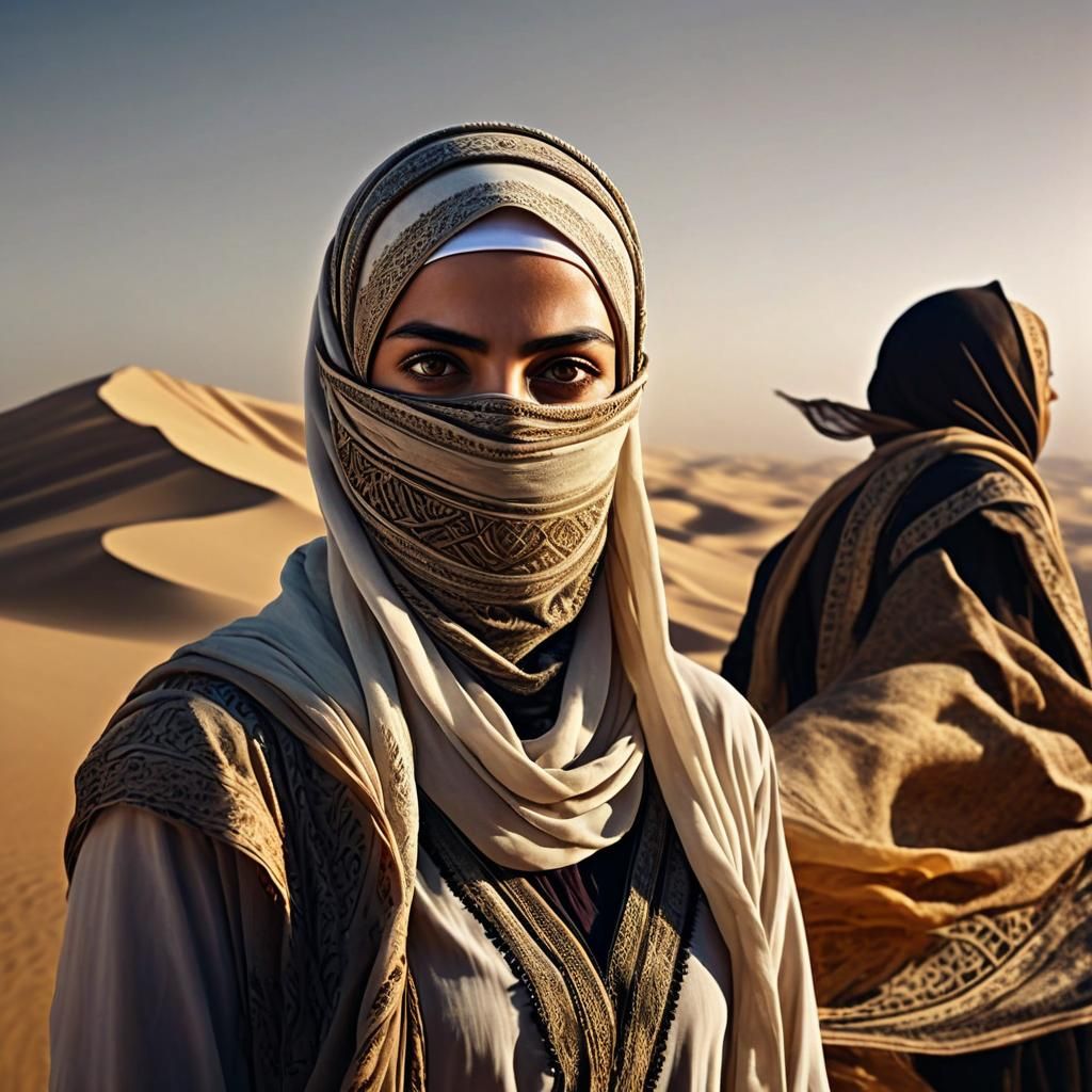 Cinematic Arabic Rogue with Flowing Fabrics