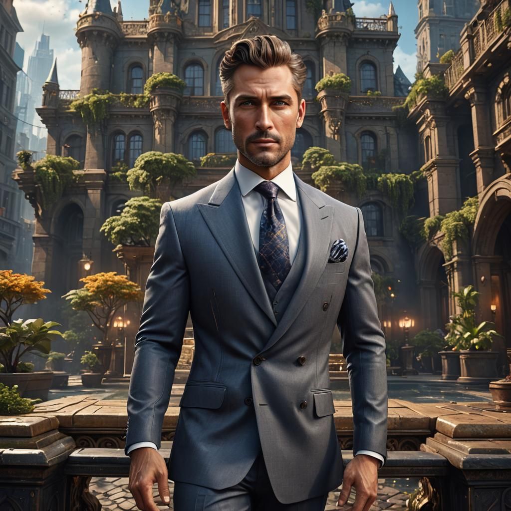 Alpha Billionaire in Custom Suit: Fantasy Concept Art