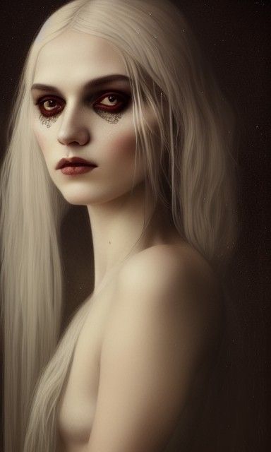 Ethereal Portrait of Androgynous Figure in Lace