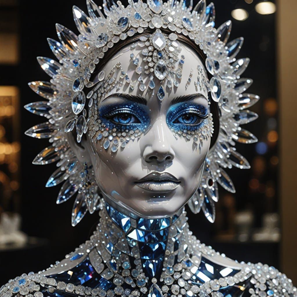 Crystalline Woman: A Sparkling AI Art Creation