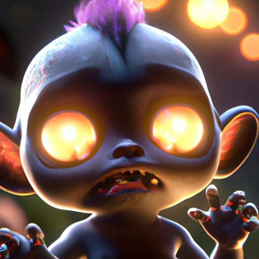 Adorable Chibi Clicker Zombie in Pixar Style