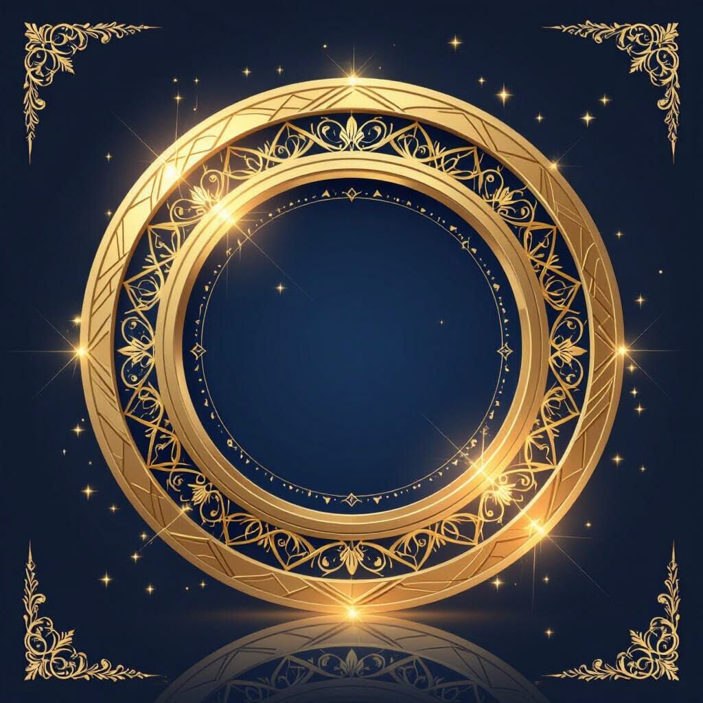 Luxurious Award Certificate with 3D Geometric Gold Frame