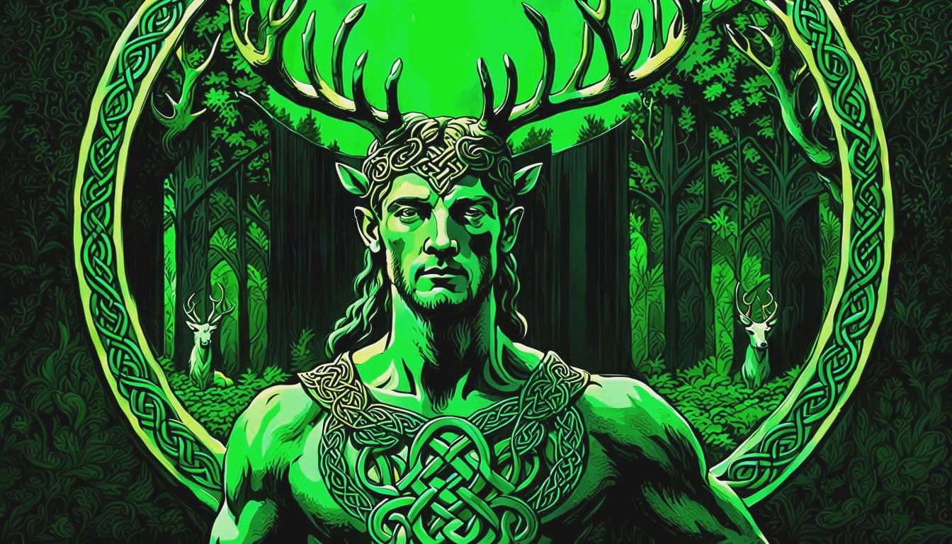 Cernunnos: Celtic Deity in a Natural Setting