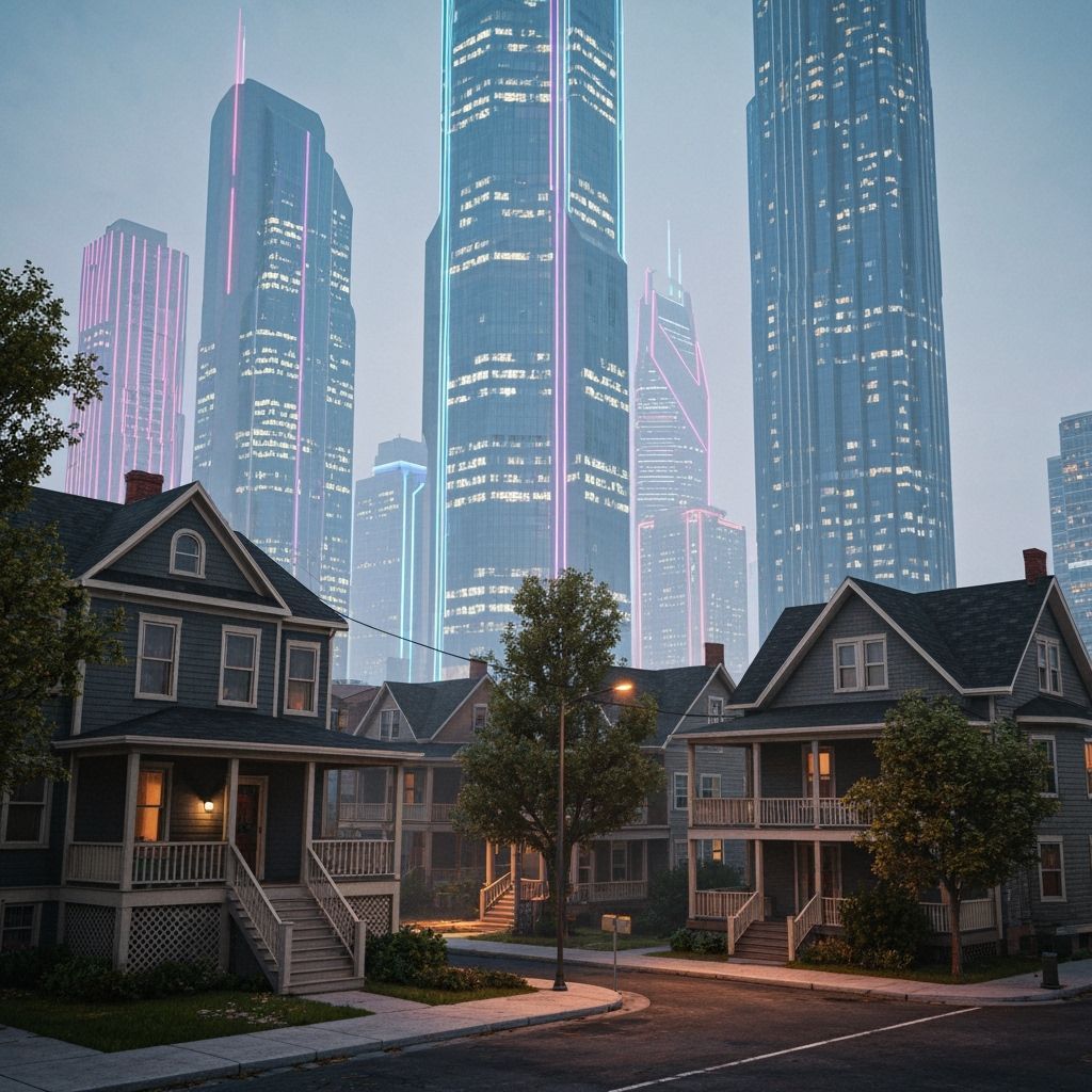 Low-Rise Houses Meet Futuristic Skyscrapers