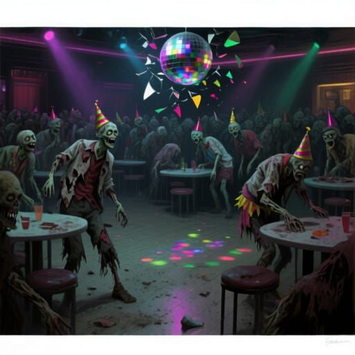 Undead Party Goers in Macabre Nightclub