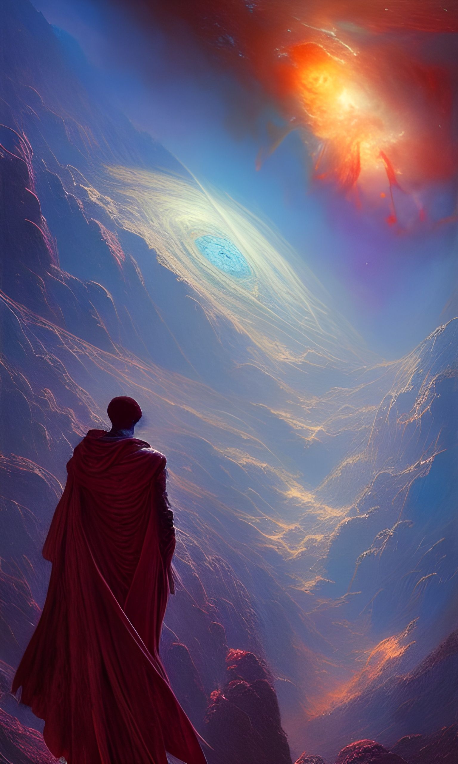 Cosmic Traveller in Visionary Digital Art