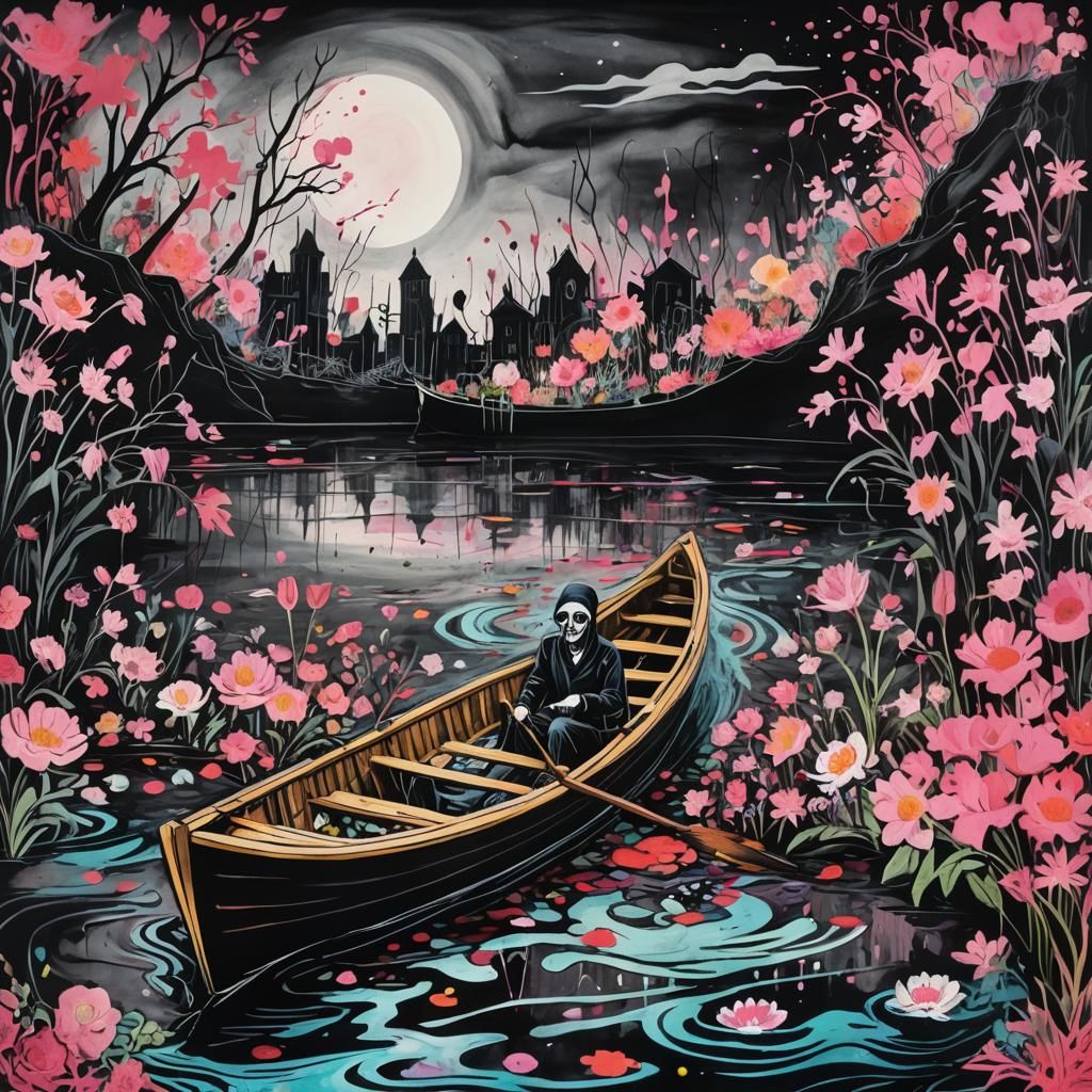 Kids Crayon drawing of the underworld  ,surreal (child's dra...