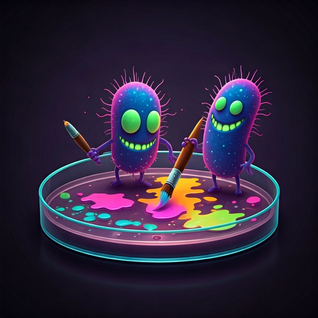Mischievous Bacteria Imps Create Art on Petri Dish