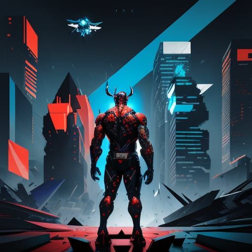 Pablo Picasso meet Akira.. in Cubist futuristic world.