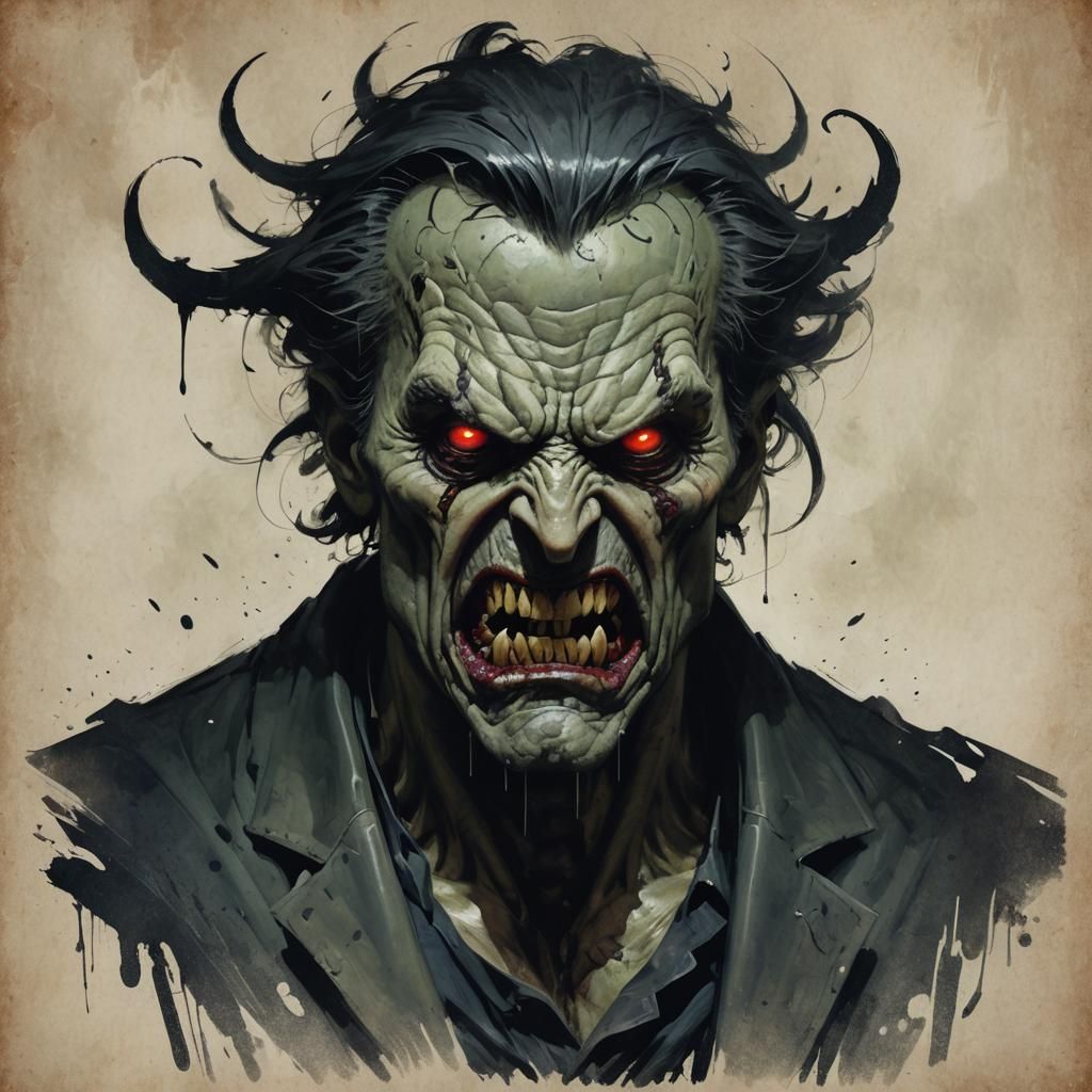 Ominous Angry Character in Fantasy Art Style