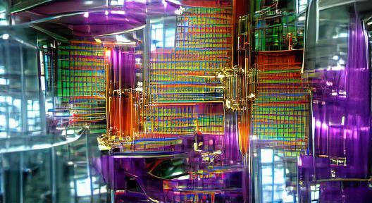 Colorful Quantum Computer Interior Artwork