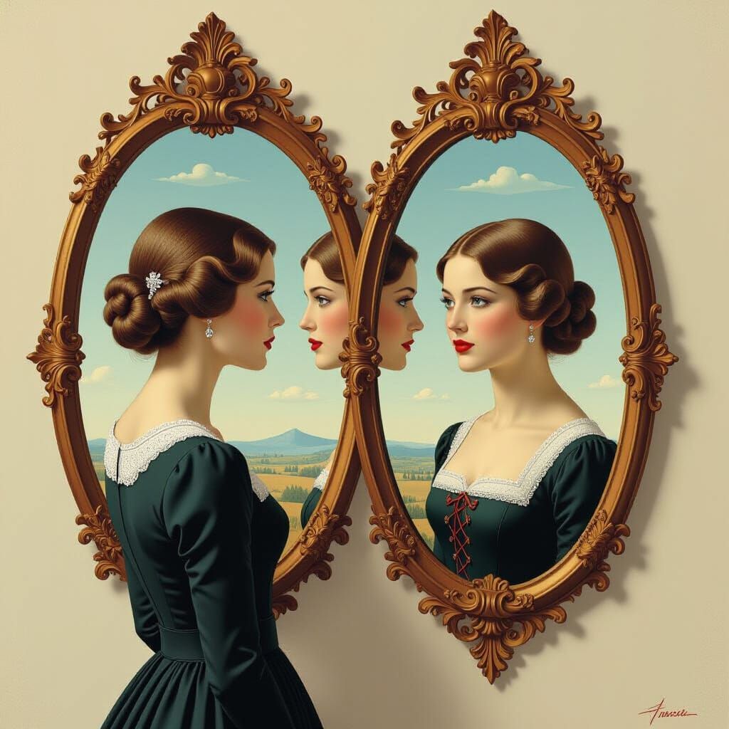 Contrasting Reflections: A Surreal Mirror Image