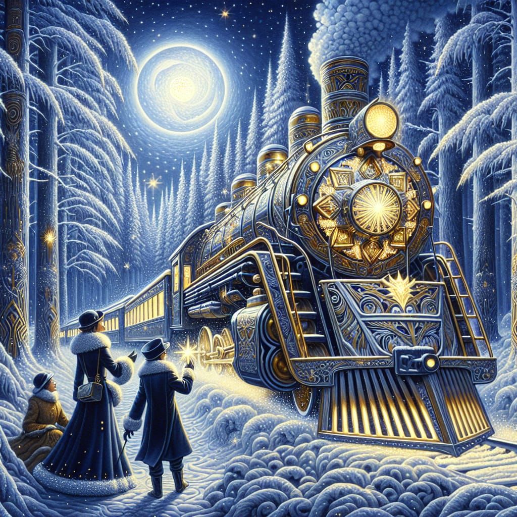 Enchanted Winter Wonderland in Art Deco Style