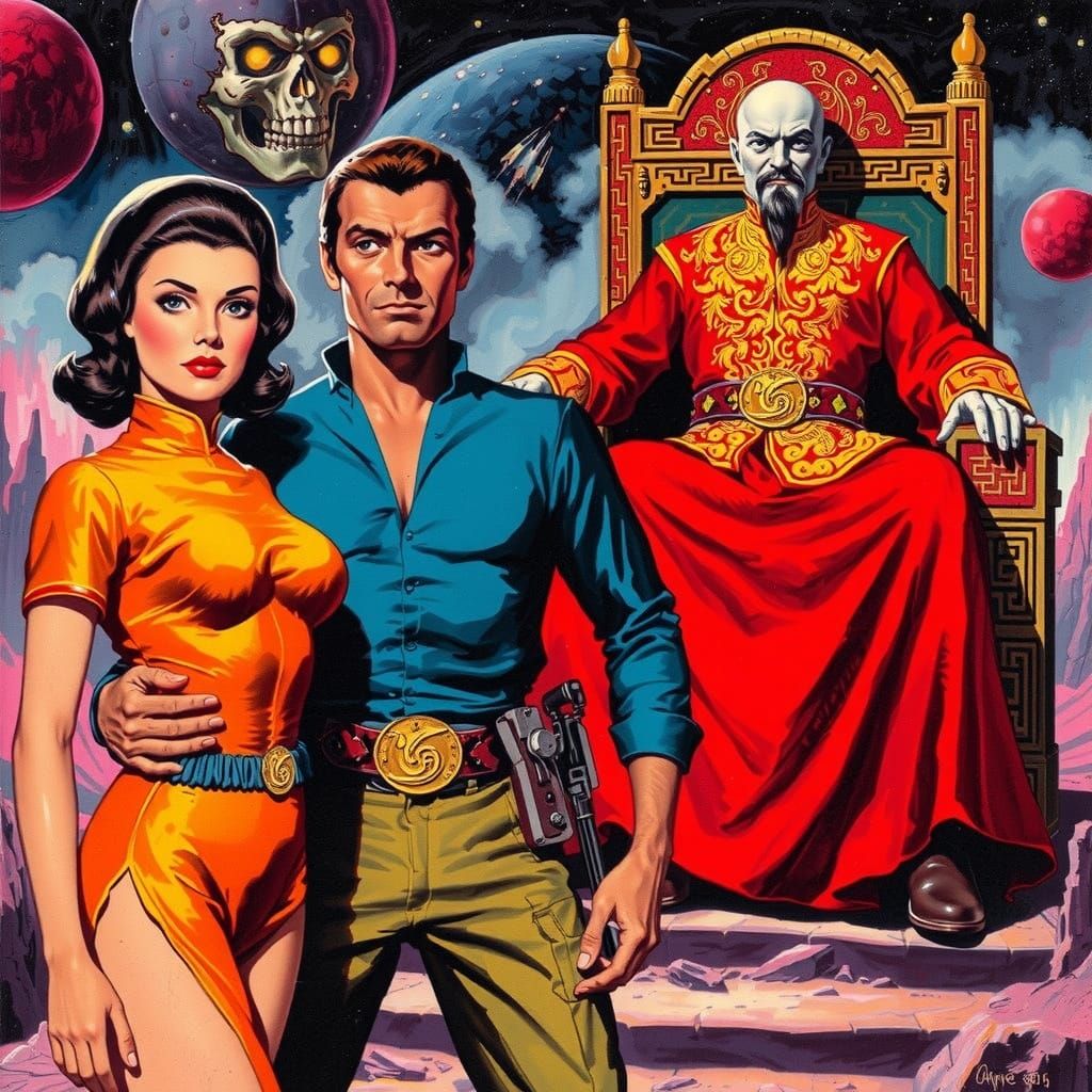 Flash Gordon Meets Ming the Merciless in Pulp Magazine Style