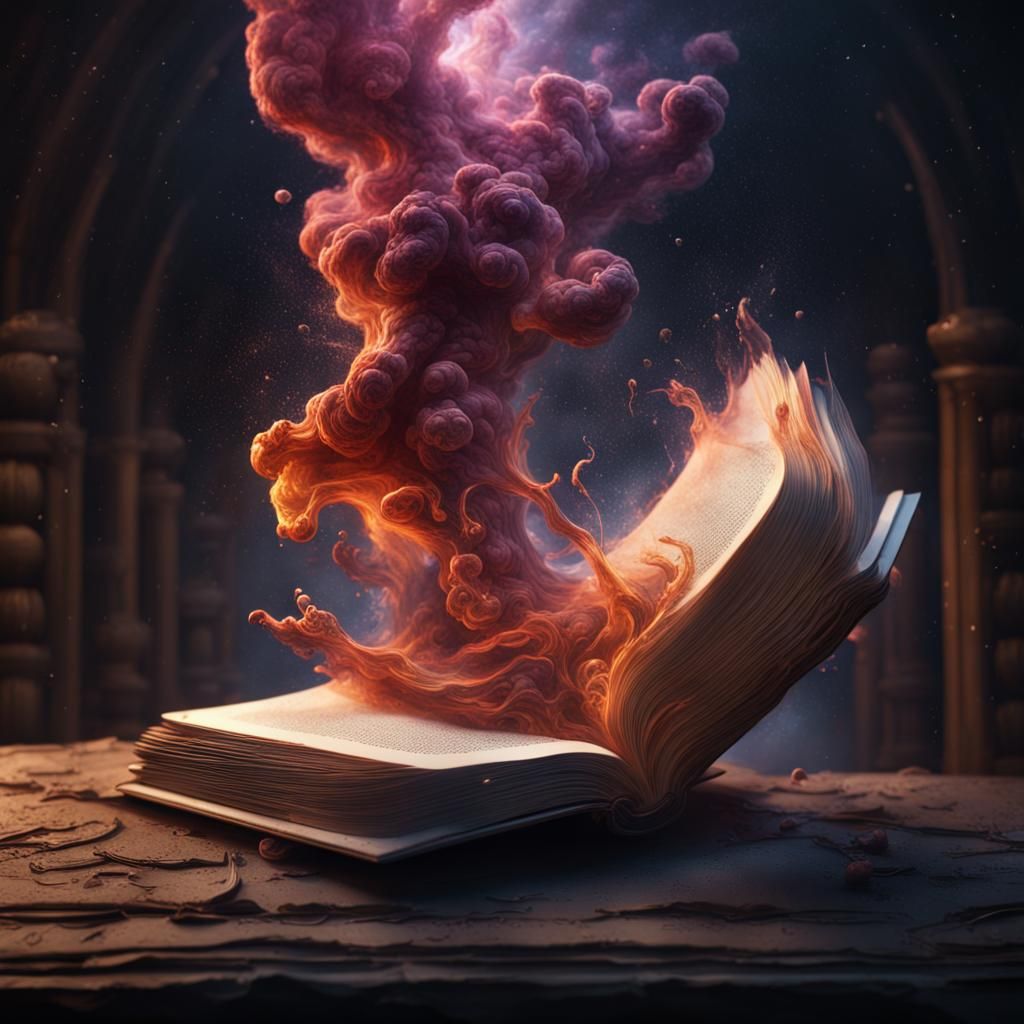 Nebula Emanates from Book: Fantasy Concept Art