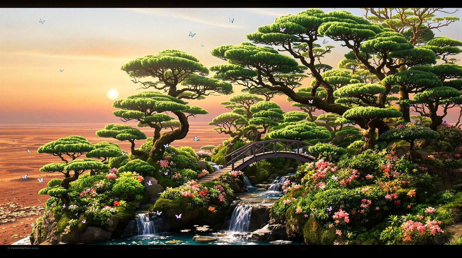 Surreal Terrarium Landscape in Cinematic Style