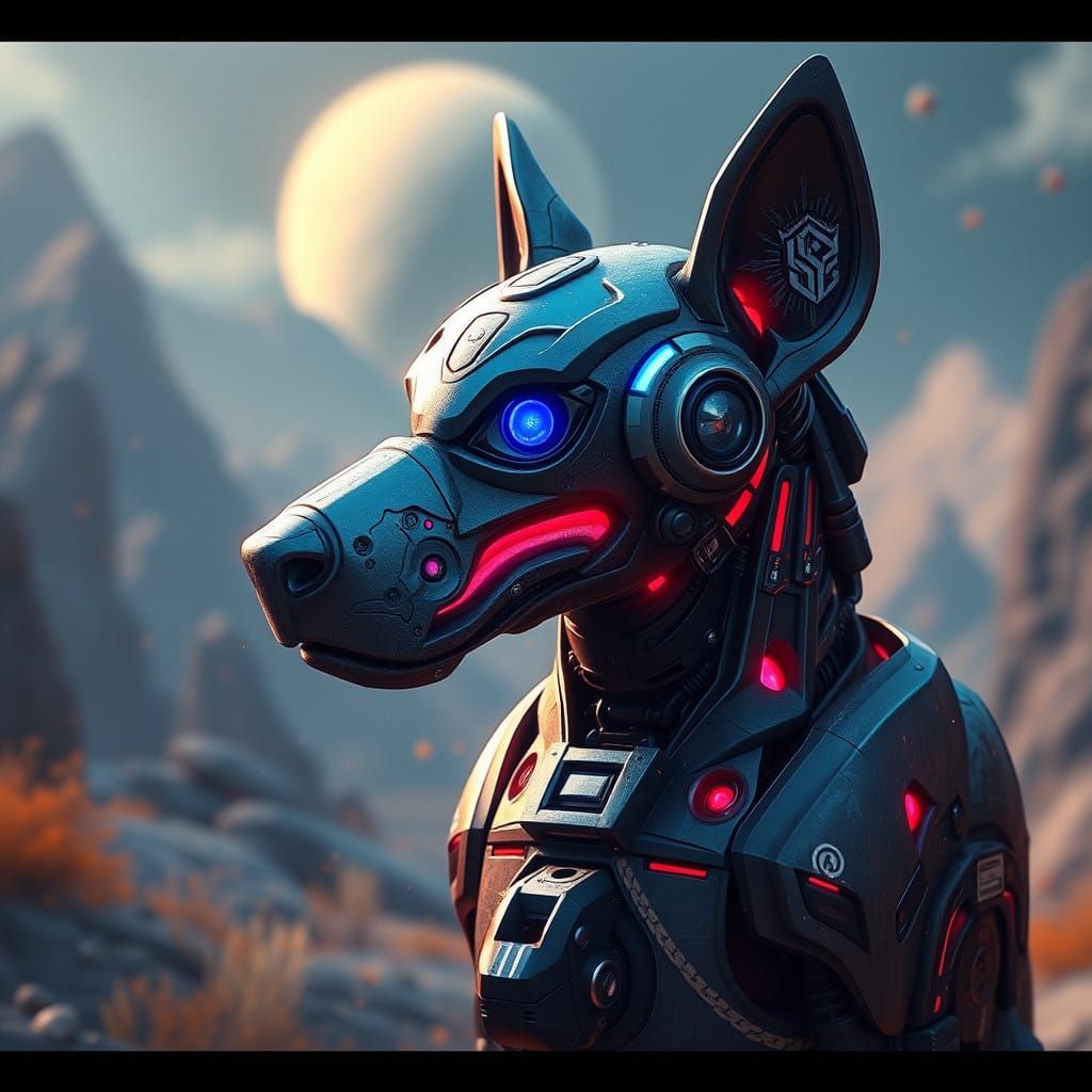 Magical Robot Canine Unveiled in Vibrant Fantasy World