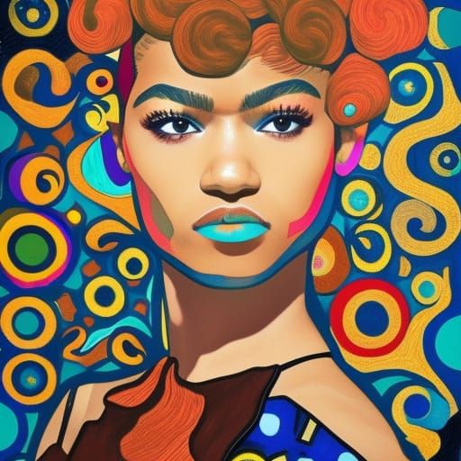 Zendaya Coleman: A Colorful Collage Portrait
