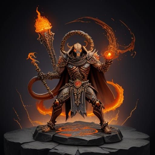 Infernal Ossalord of Molten Bone and Gilded Armor