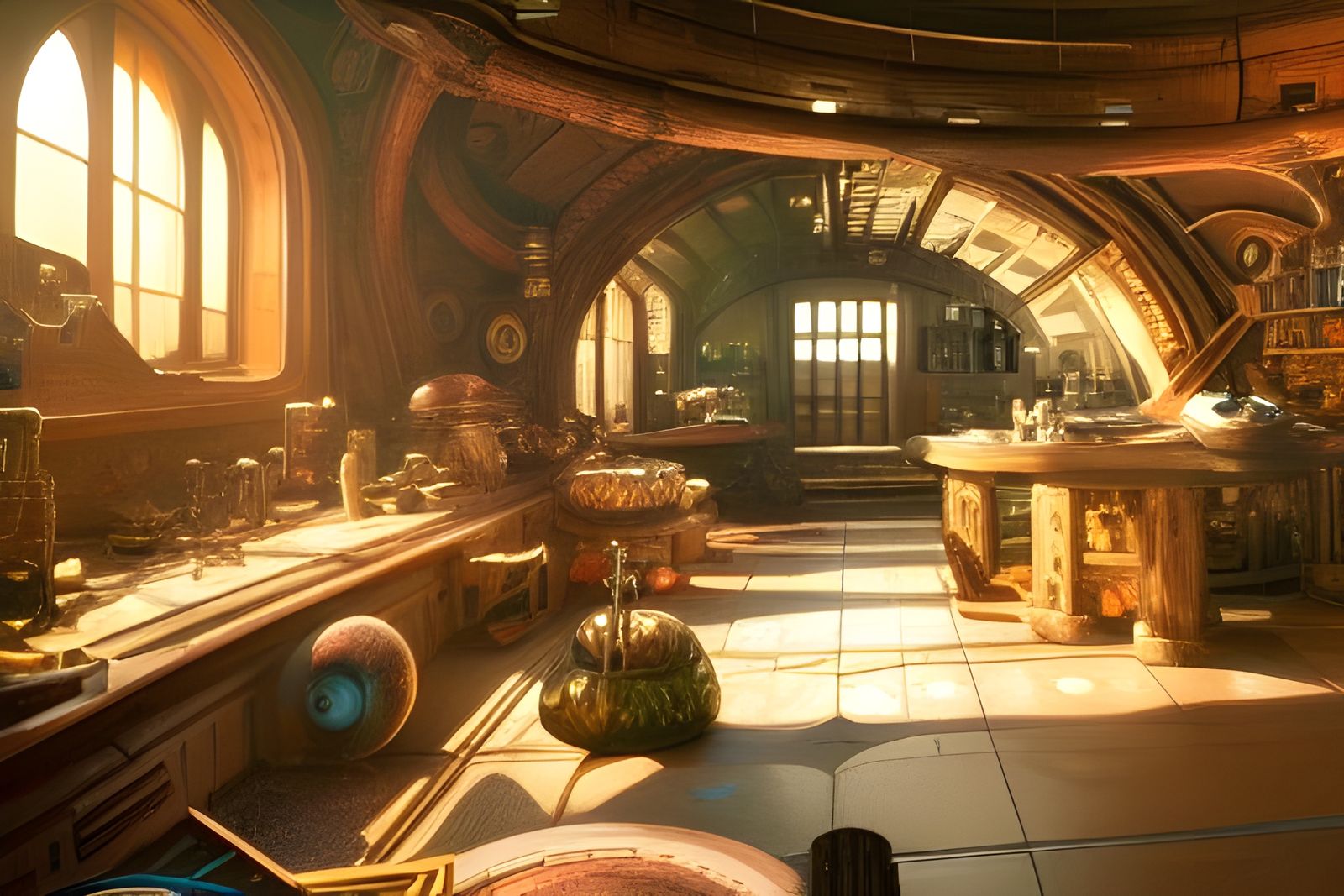 Epic Sci-Fi Alchemist Station Interior in High Detail