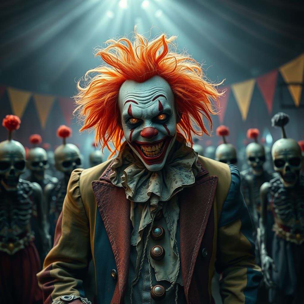 Creepy Zombie Clown in Undead Circus