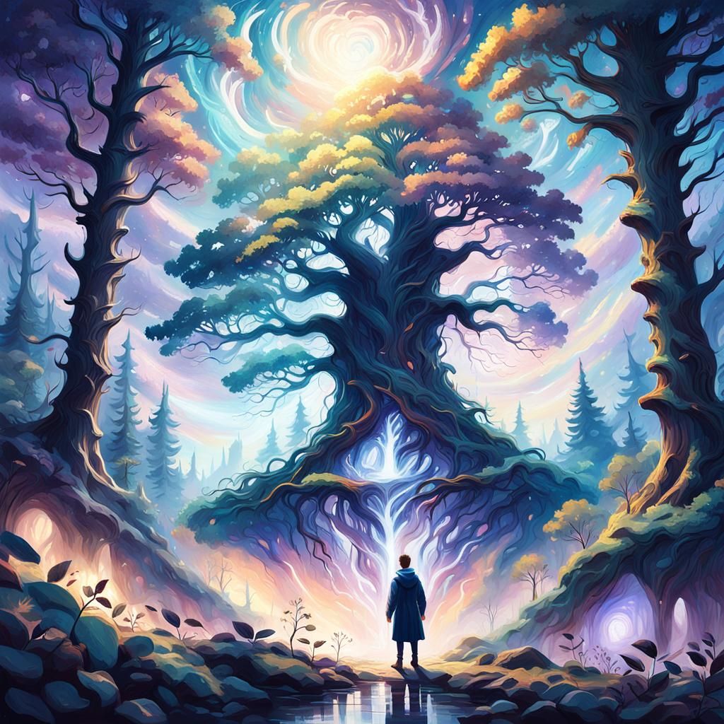 Mystical Forest: Ethereal Lights in Fantasy Concept Art