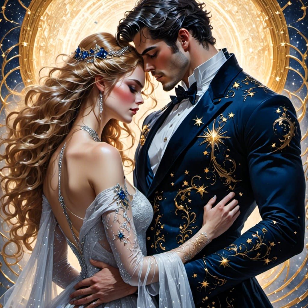 Stunning Couple Portrait in Starlight Gown