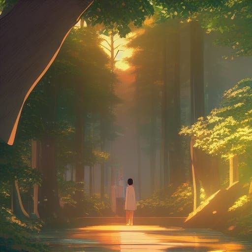 Anime Key Visual in Studio Ghibli Style
